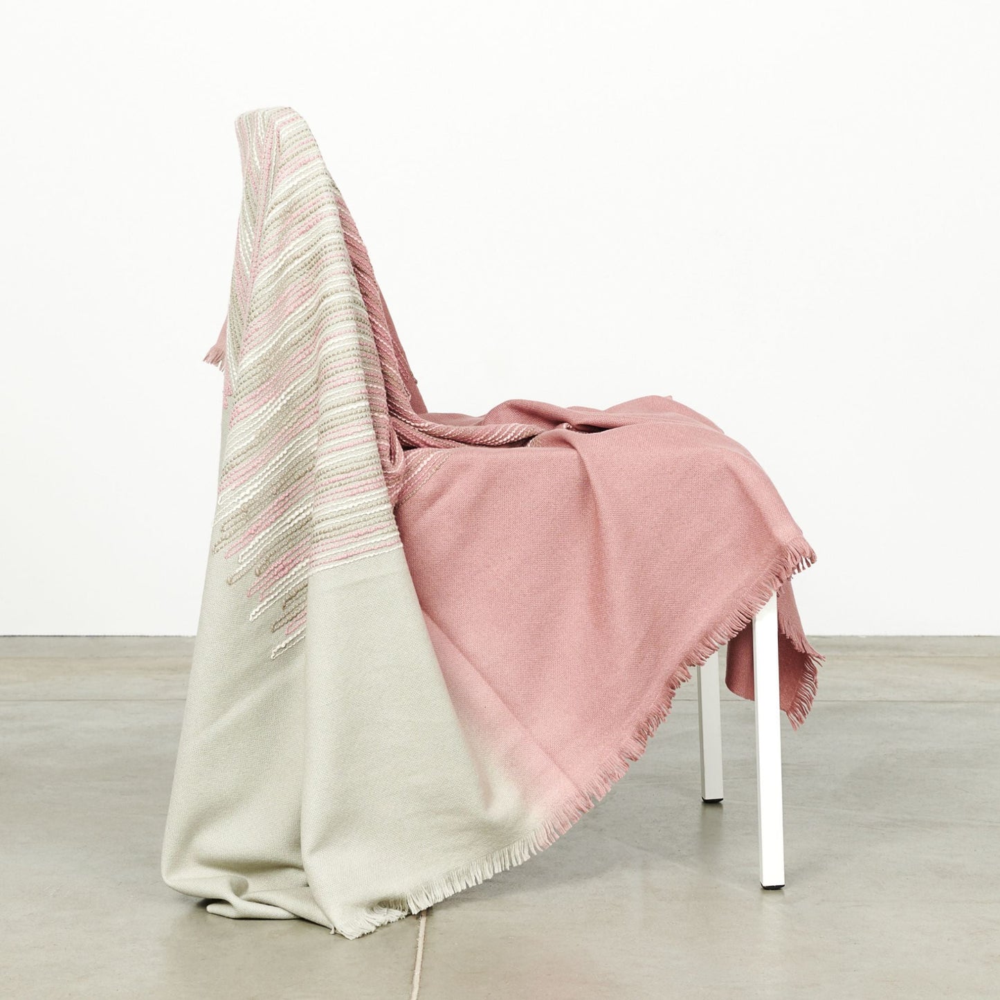 Chive Ombre Hand Textured Handloom Soft Merino Throw