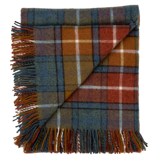 Highland Tweeds Shetland Lambswool Throw - Antique Buchanan