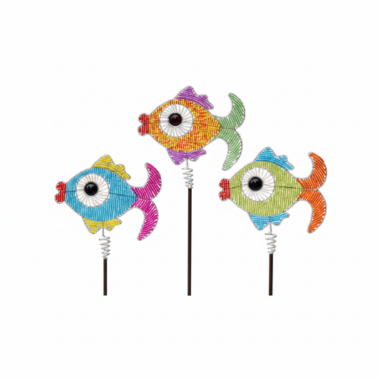 Fish Garden Stake, Asst (Set of 3)