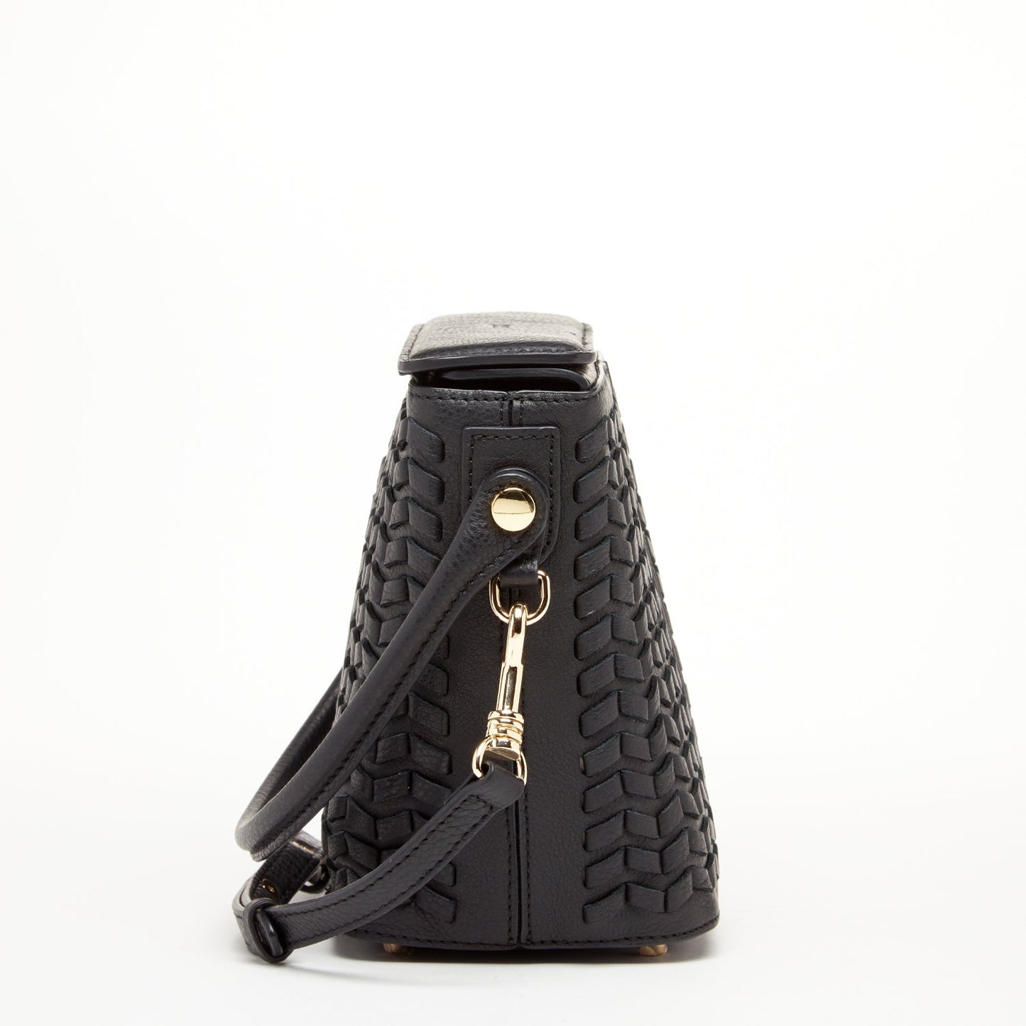 SUSU Woven Leather Bucket Bag Quilted Black Crossbody Purse Women's Handbag