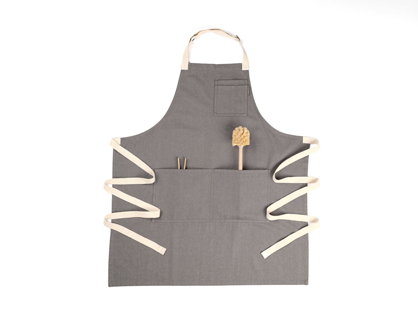 Bib Apron with Pockets - Solid