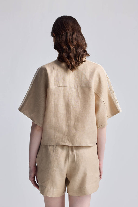 Boxy Shirt with Lace Back