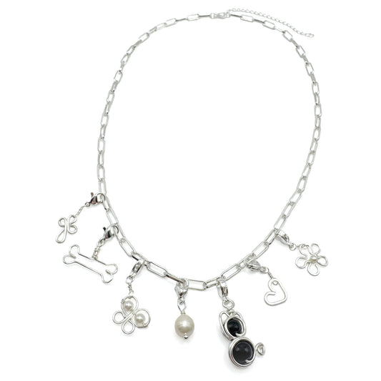 Flower silver charm