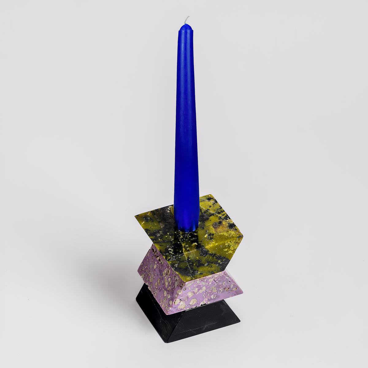 Triangle Gemstone puzzle / 3piece candelabra - Lila Black