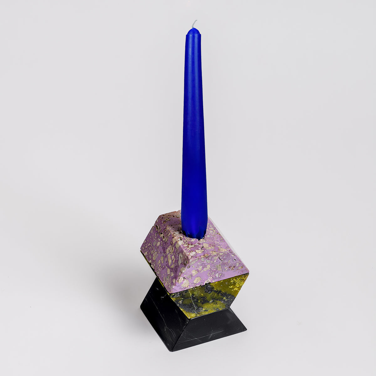 Triangle Gemstone puzzle / 3piece candelabra - Lila Black