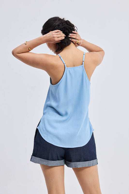 Endless Sunday Top in Denim Back