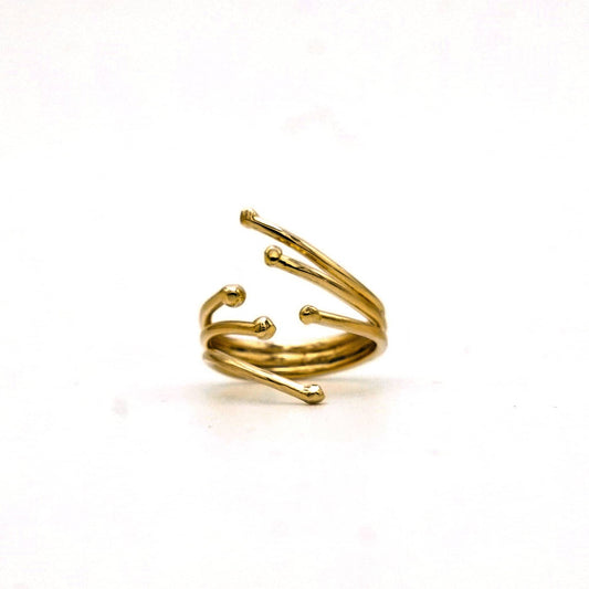 Brass Fireworks Spiral Ring | Gaya Ecodunia