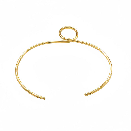 Geometric Circle Brass Collar Necklace | Leo - EcoDunia