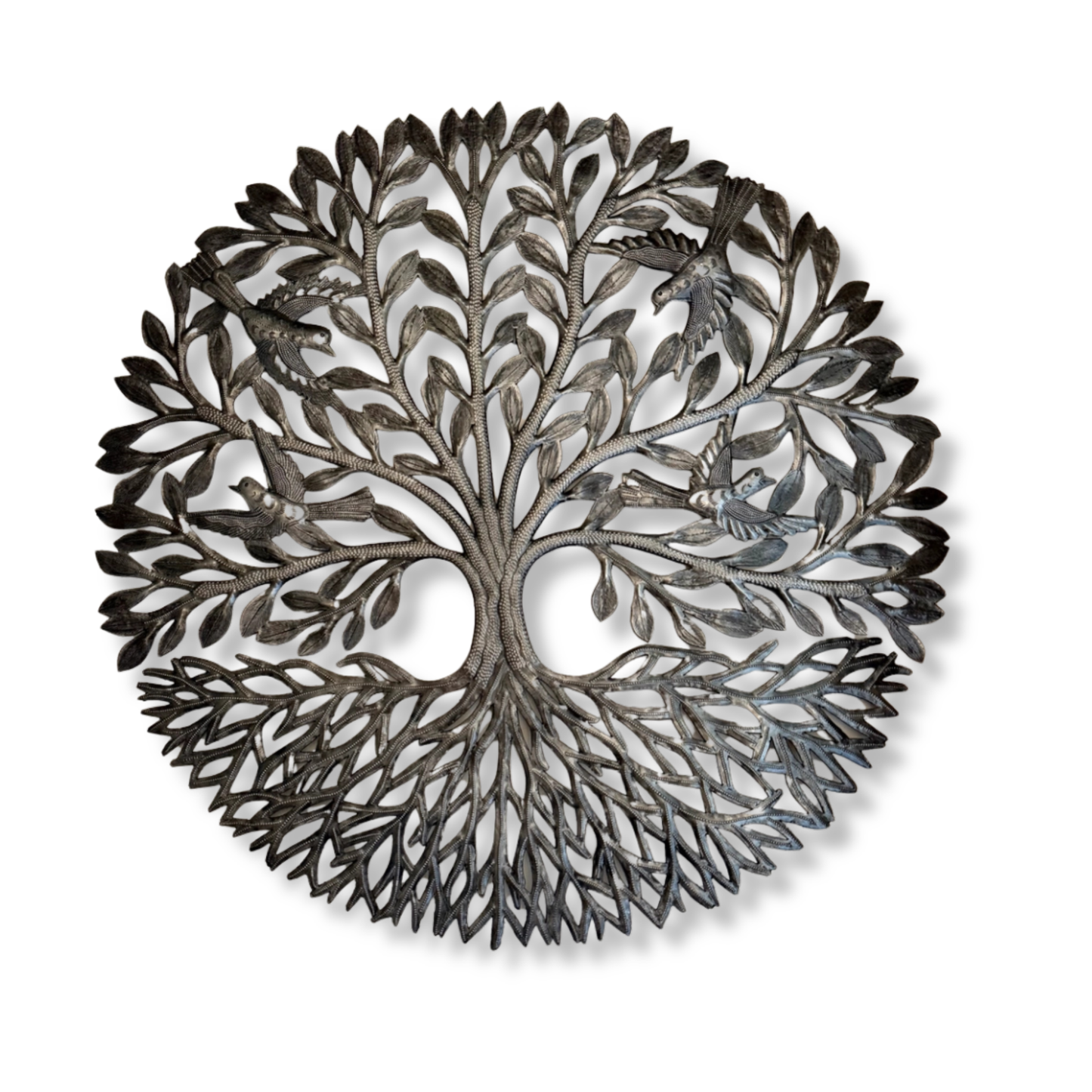 Tree of Life Birds Haitian Metal Wall Art 23" Fair Trade