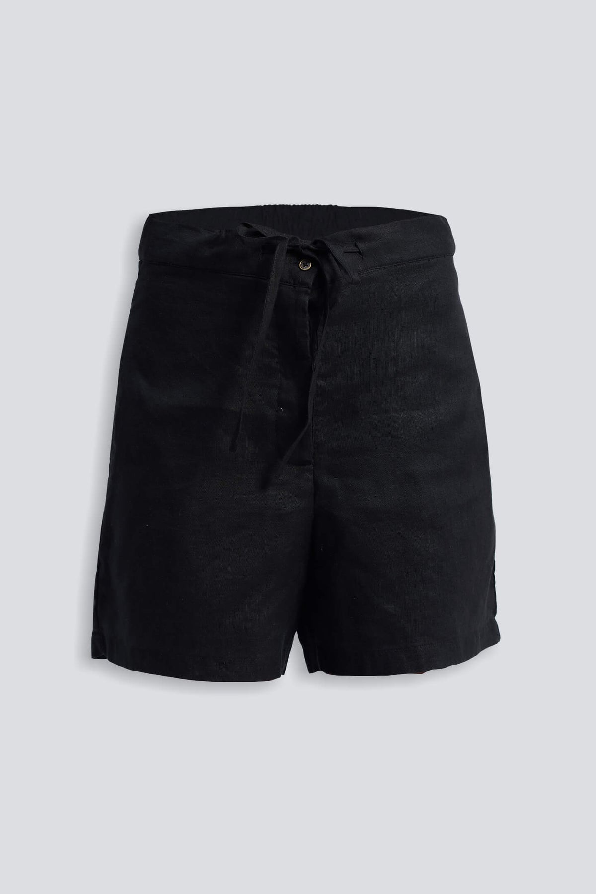 Hemp Shorts in Black Flat Lay