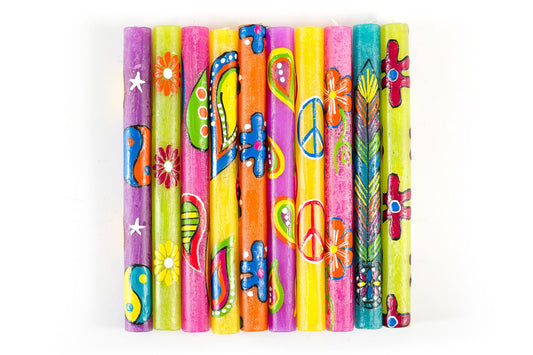 Hippie Painted Candles
