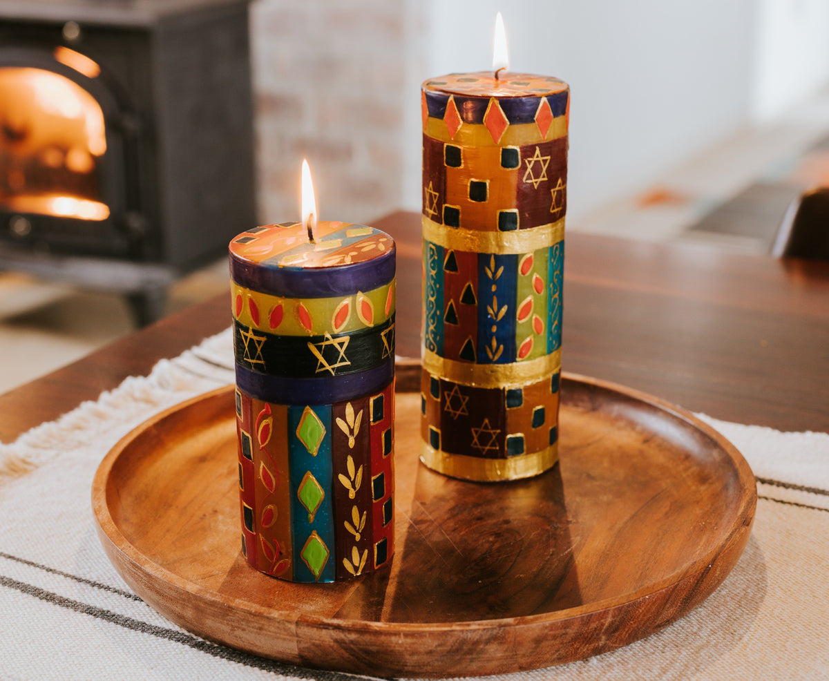 Judaica Painted Candles