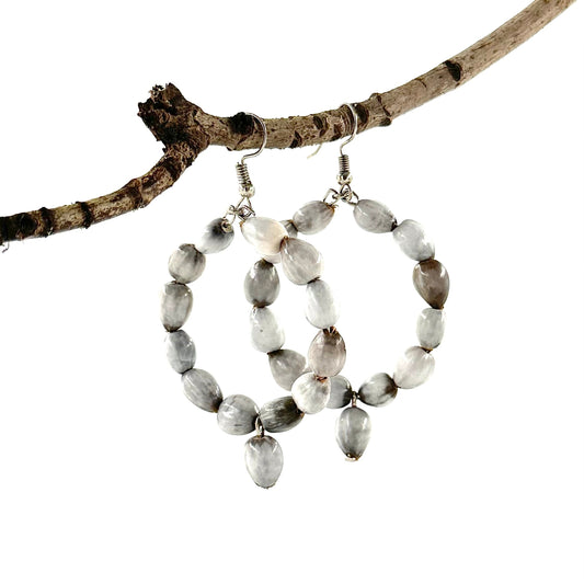 Job's Tears Hoop Earrings