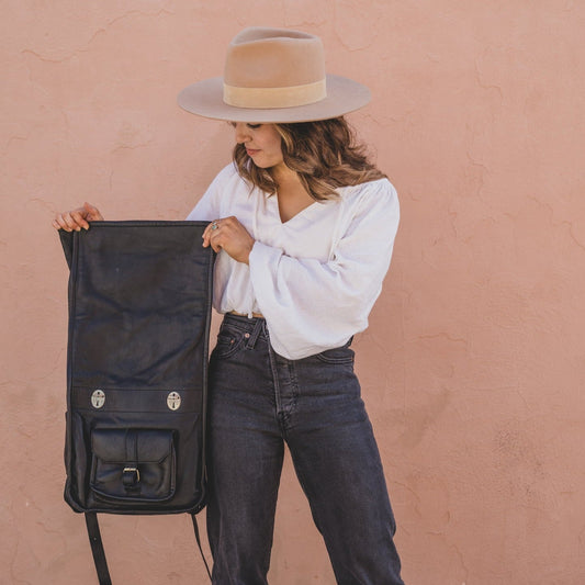 Adventurer Leather Rolltop Backpack