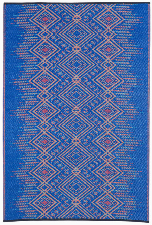 Jodhpur - Multi Blue Geometric Outdoor Rug for Patio
