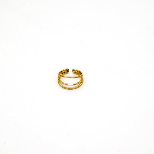 Brass Open Tripple-Stacked Ring | Lana Ecodunia