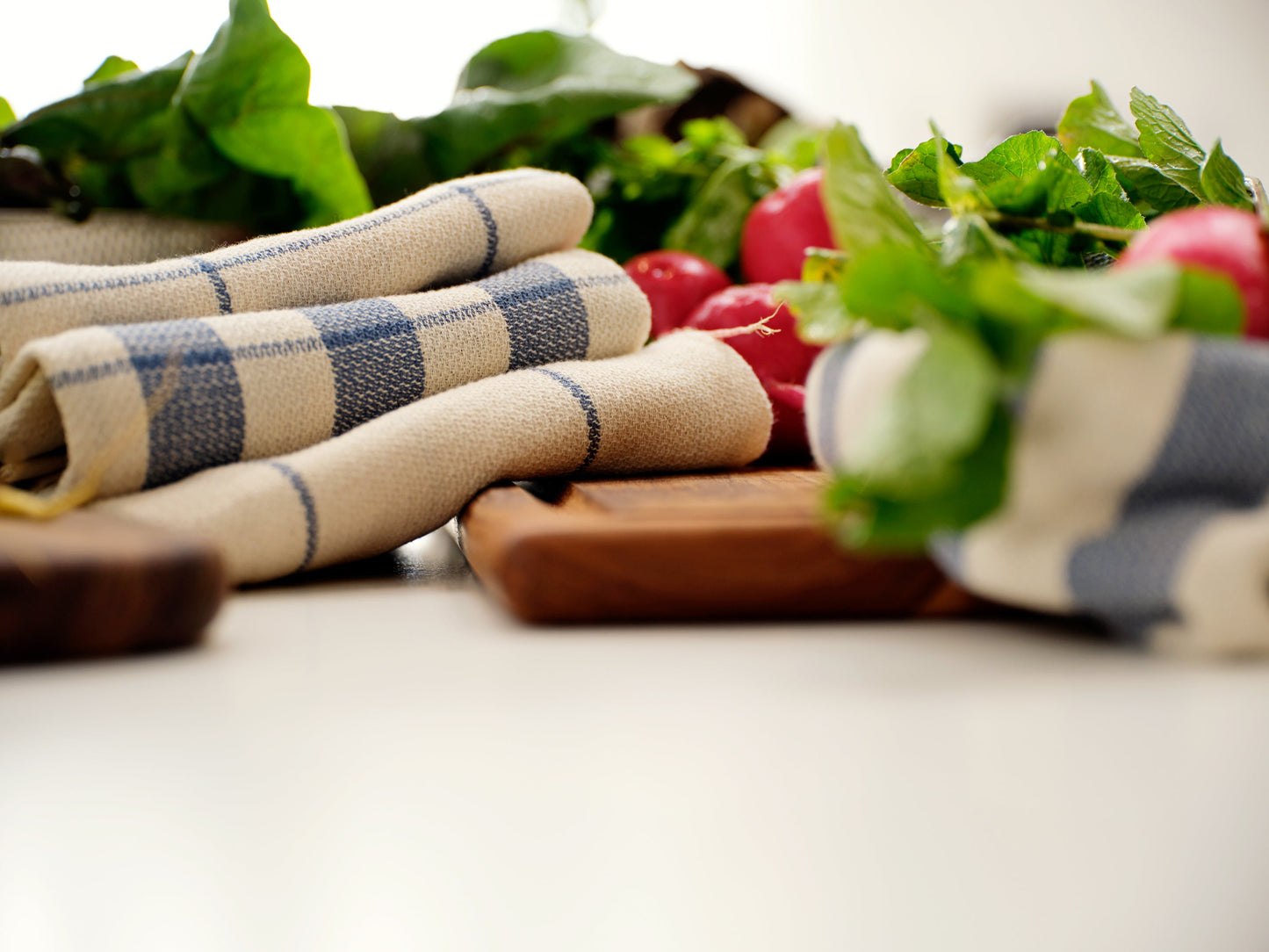 Kitchen Towels, Set of 4 - Cotton Flat Weave Set