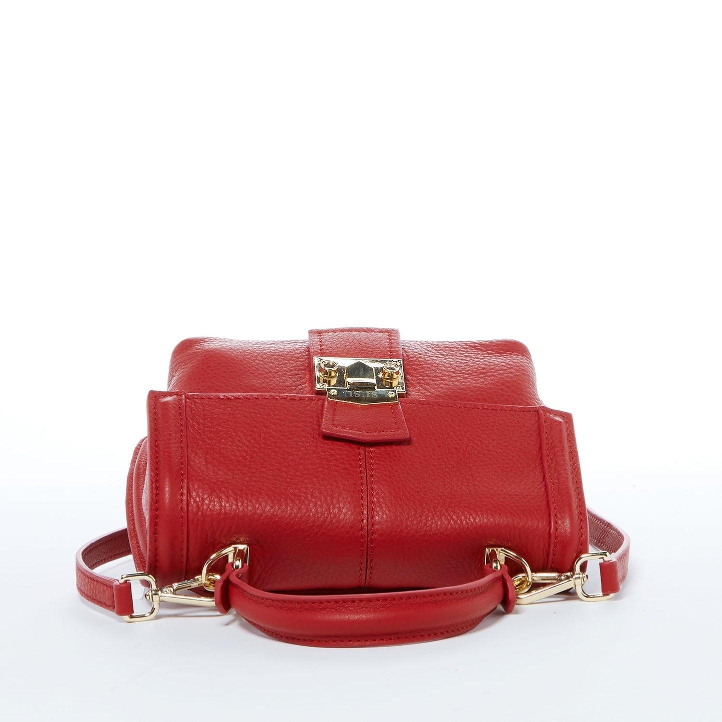 SUSU Red Leather Backpack Purse for Women Convertible Crossbody Bag