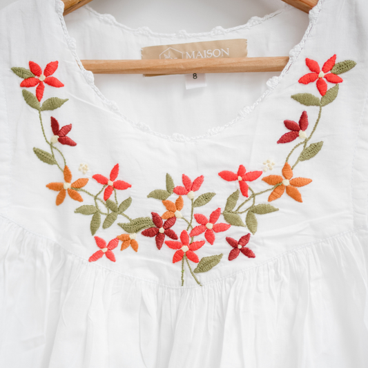 Little Girl Dress - Red Garland