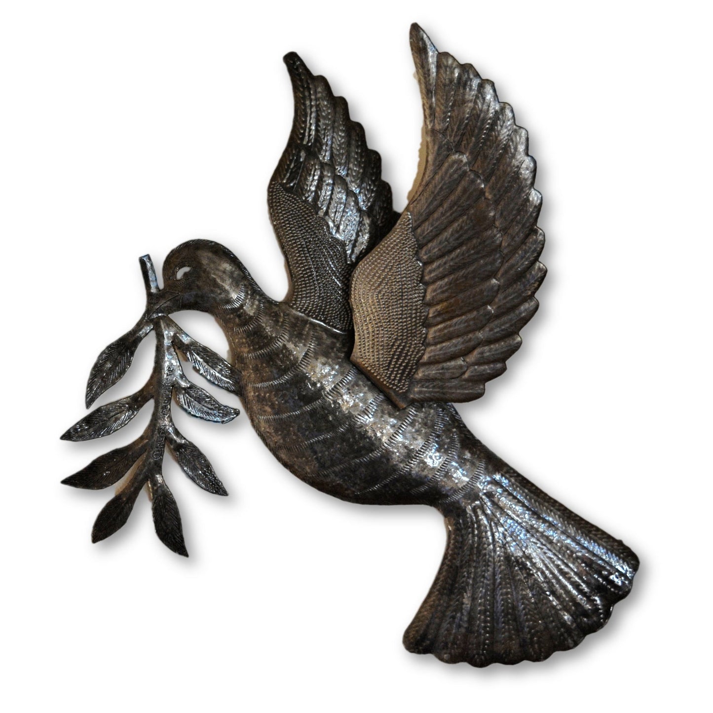 Dove of Peace, Haitian Metal Wall Art, Fair Trade 17" x 17"