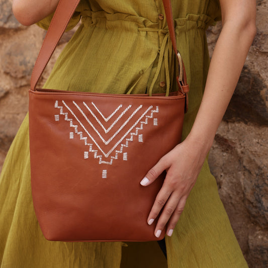 Kasbah Leather Bucket Tote