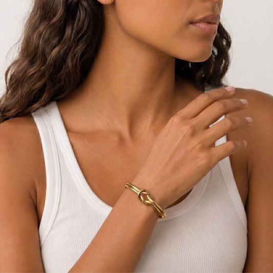 Lovers Knot Brass Cuff Bracelet | Mapenzi - Ecodunia