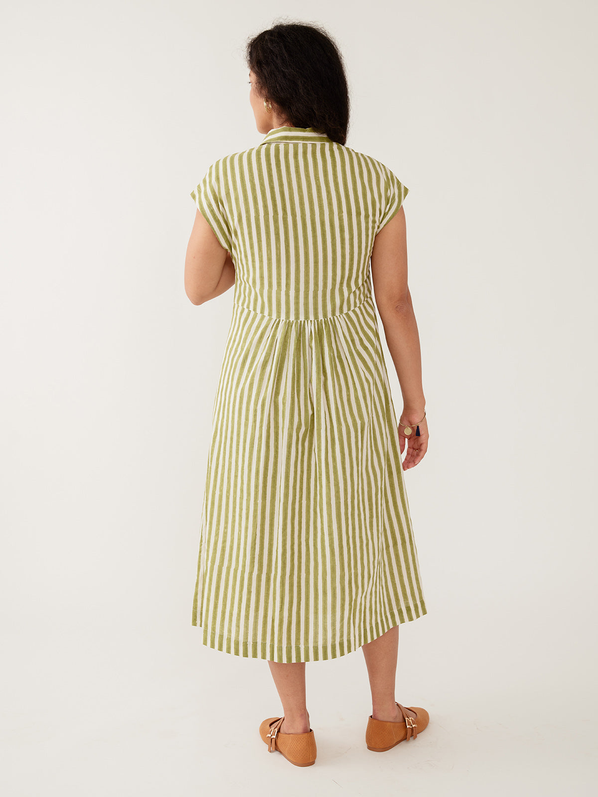 Emily Dress - Green Stripe