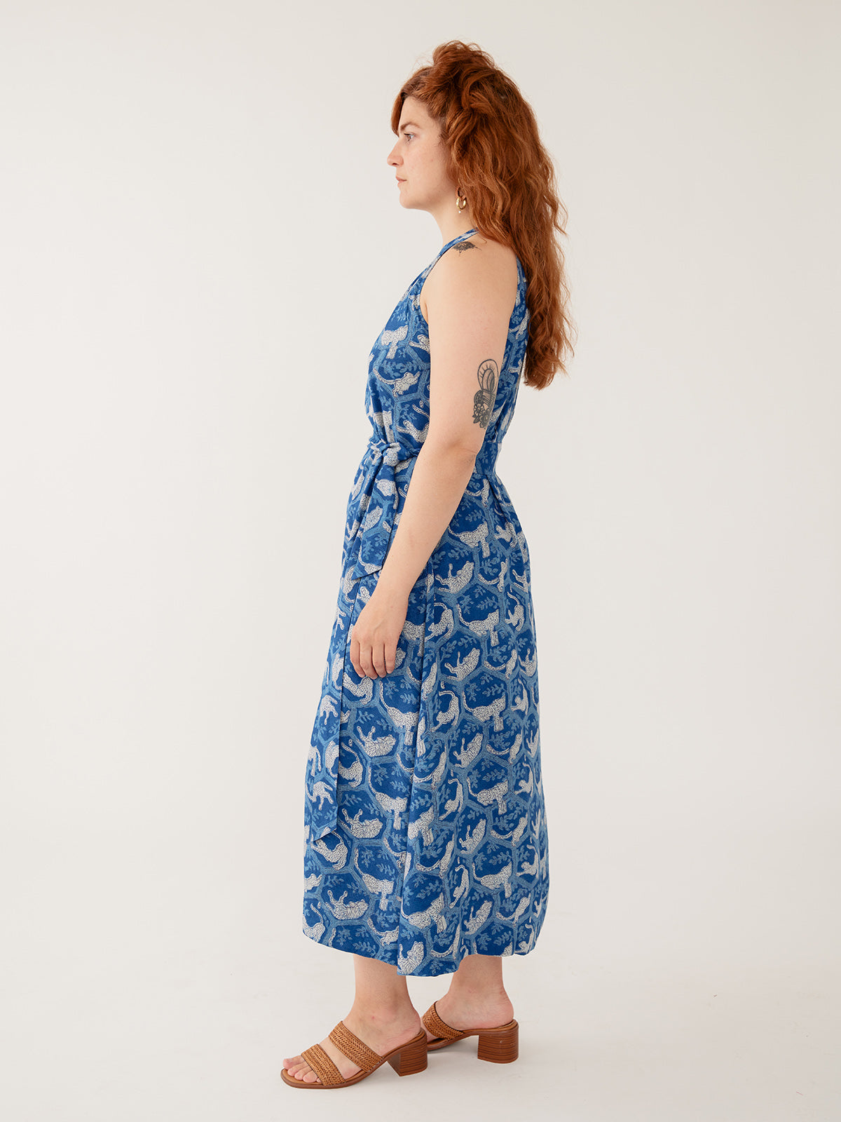Miranda Dress - Indigo Tiger Nap Textured Dobby