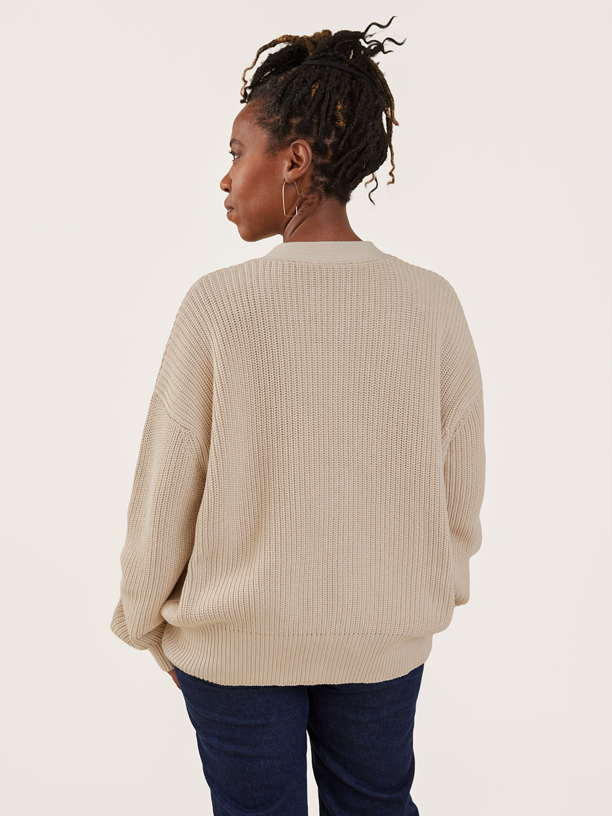 Fisherman Cardigan - Ivory Cotton