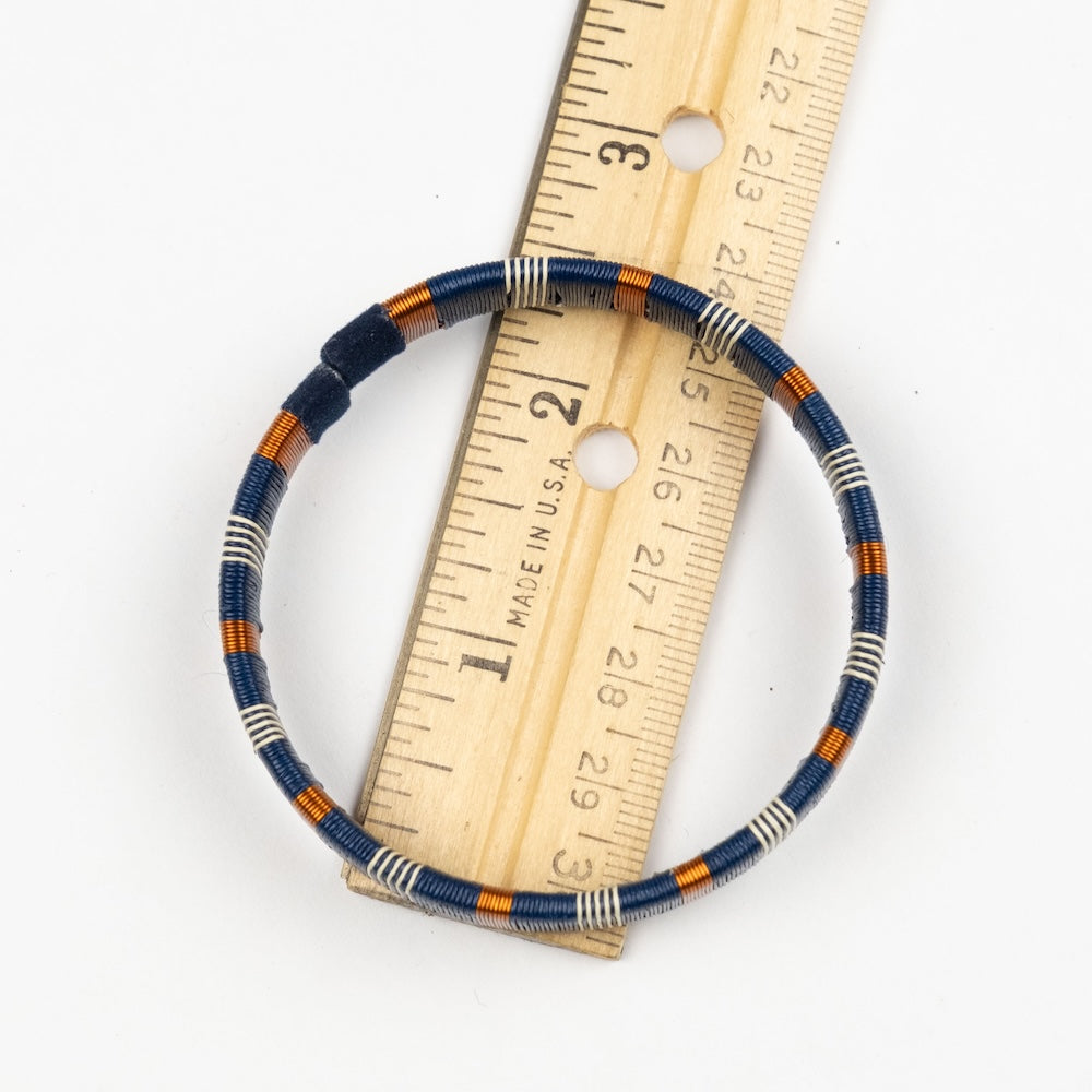 Navy & Copper wire bracelets-TAVWE