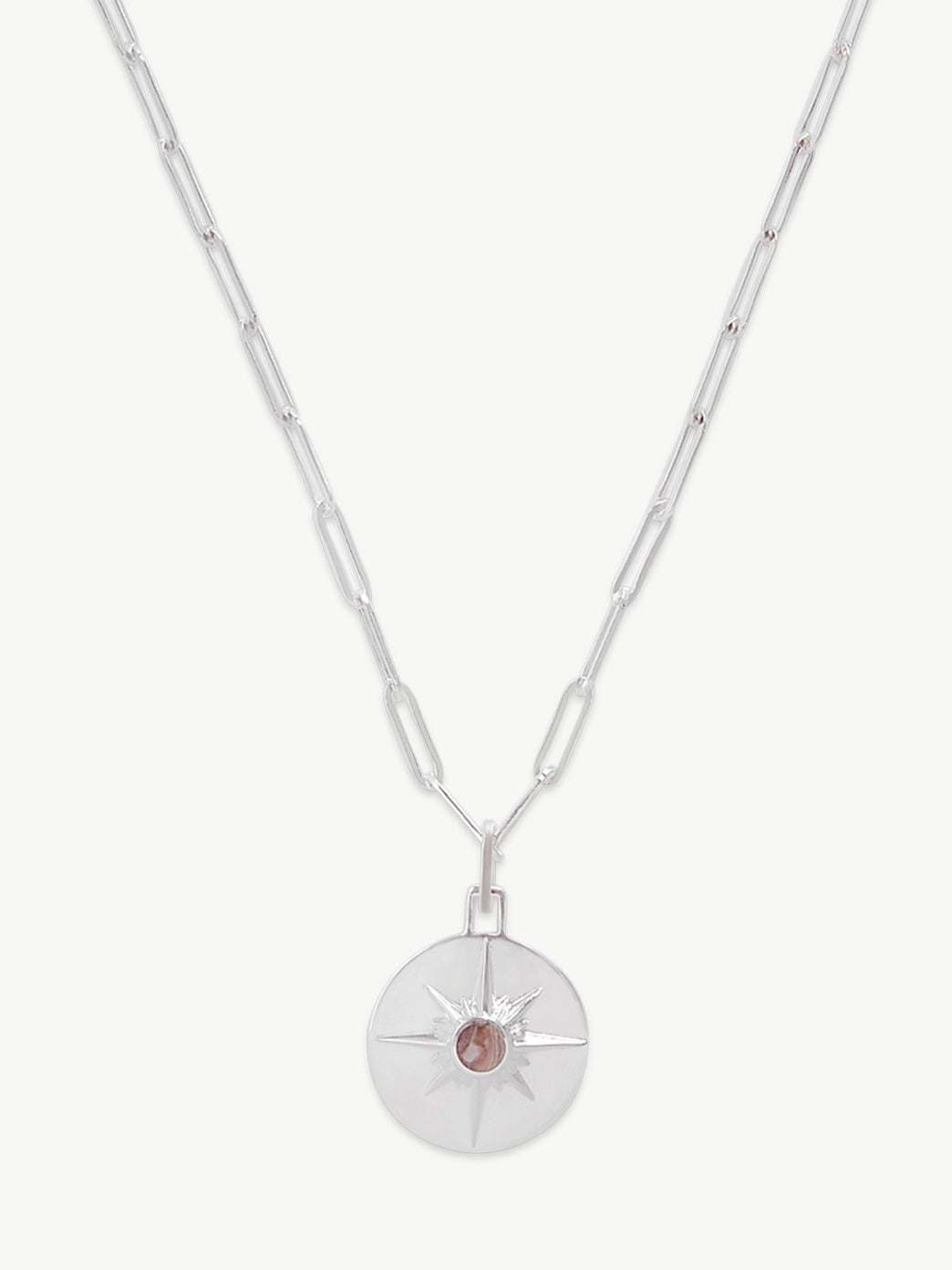 Sterling Silver Pink Rhodochrosite Necklace - Astrid | No More Nobody