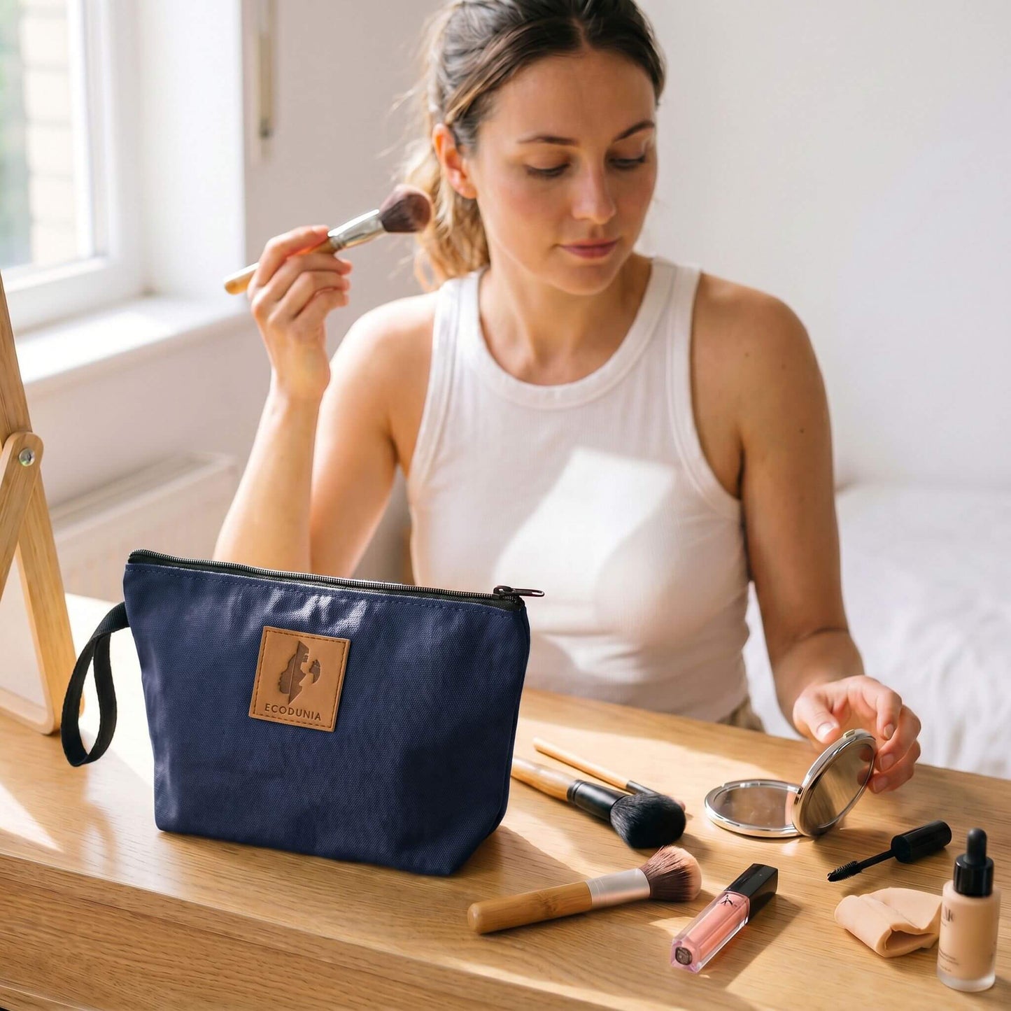 Ren Canvas Makeup Bag Ecodunia #color_navy-blue