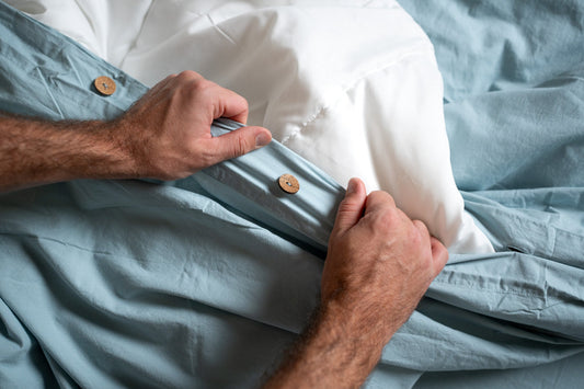 Crinkle Percale Organic Cotton Duvet Cover Set + Shams