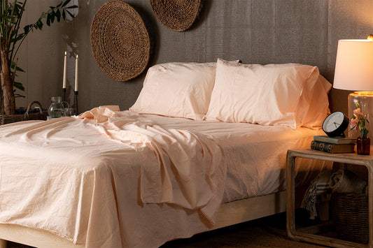 Crinkle Percale Organic Cotton Sheet Set + Pillowcases