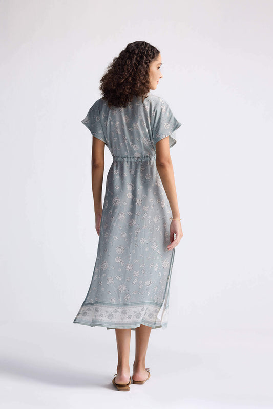 Gathered Maxi Dress in Sage Green Long Shot