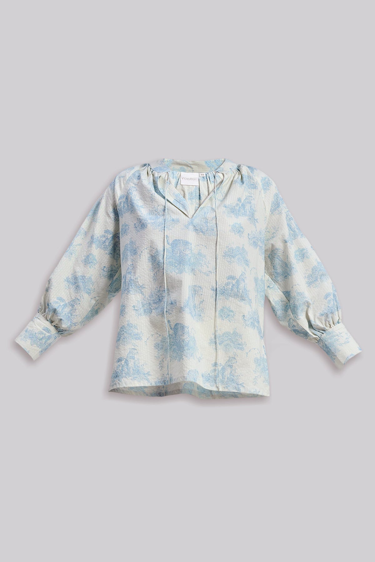 Relaxed-fit Shirt with Drawstring in Animal Print