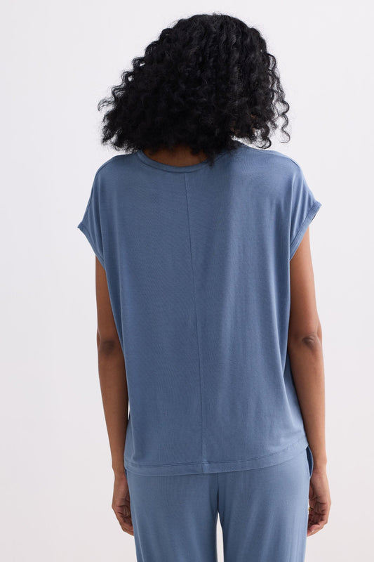 Relaxed Tee in Blue Back