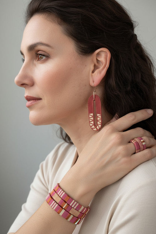 Rose Oval Earrings-TAVWE