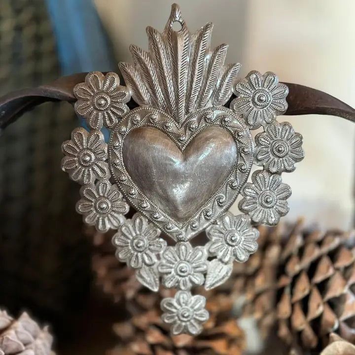 7" x 10.25" Flaming Sacred Heart, Milagro, Flaming Heart