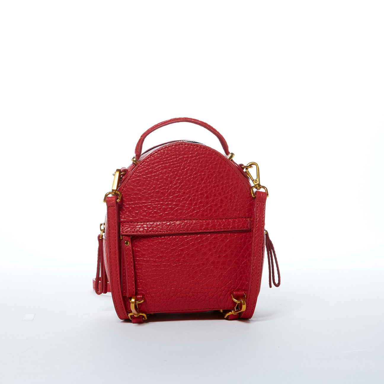 SUSU Small Red Leather Backpack Purse for Women Convertible Crossbody Bag