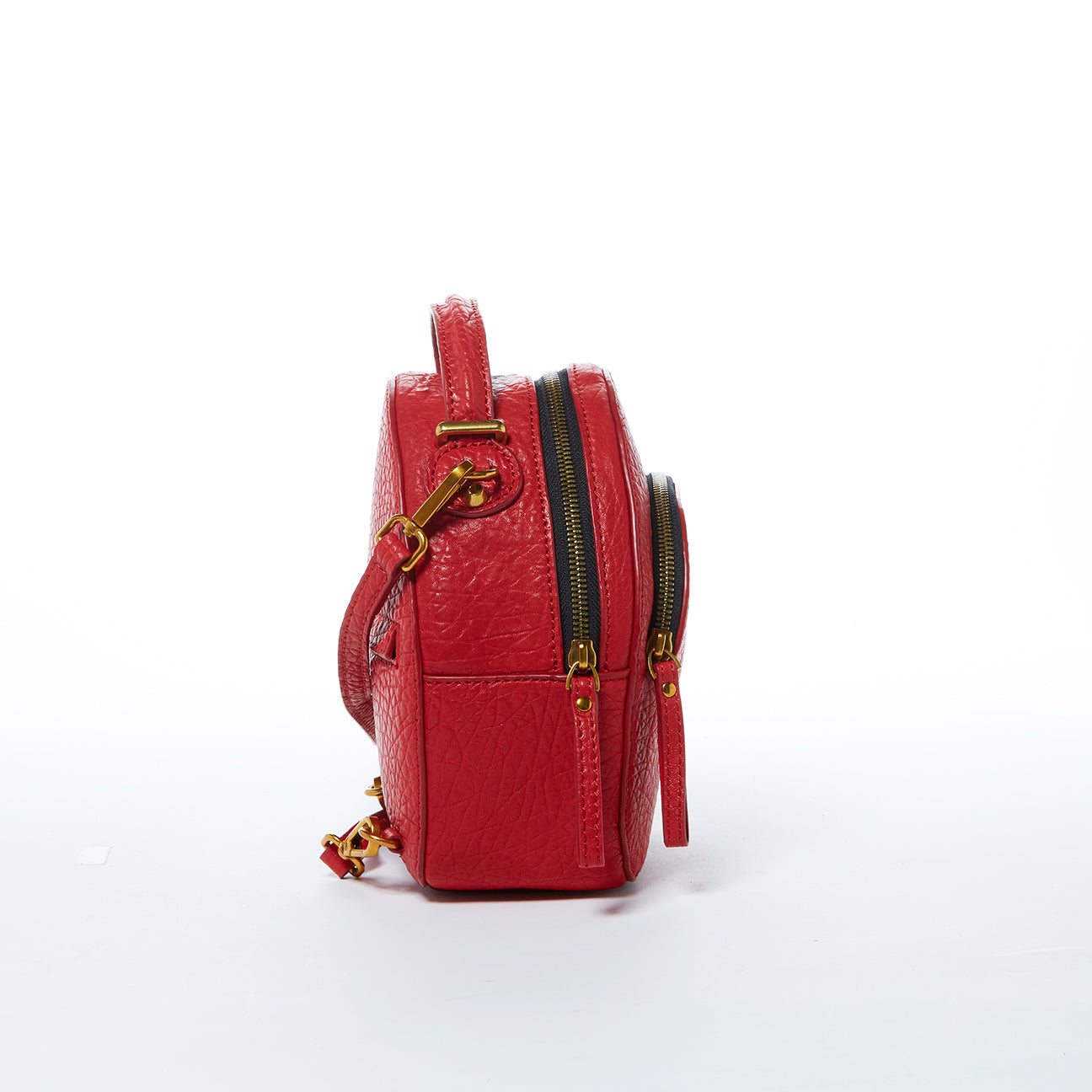 SUSU Small Red Leather Backpack Purse for Women Convertible Crossbody Bag