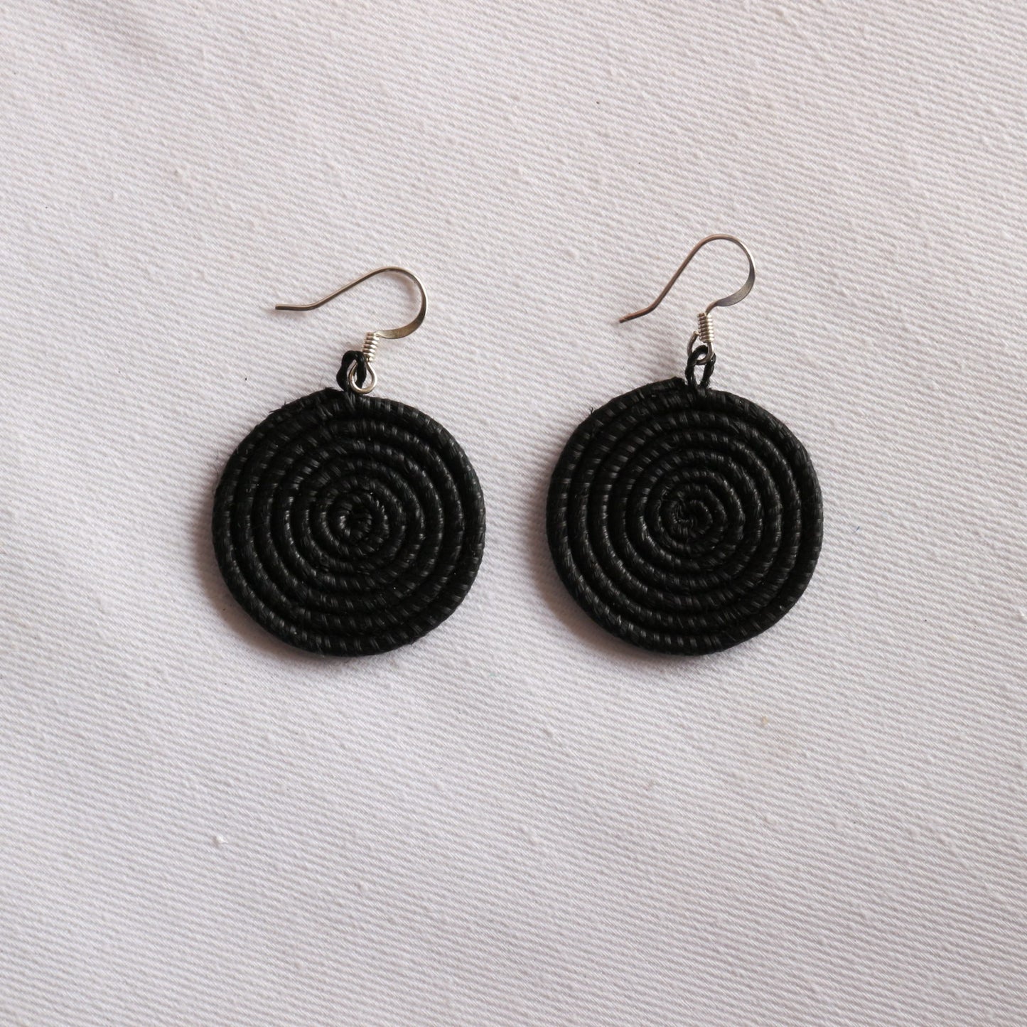 Woven Disc Earrings - Small