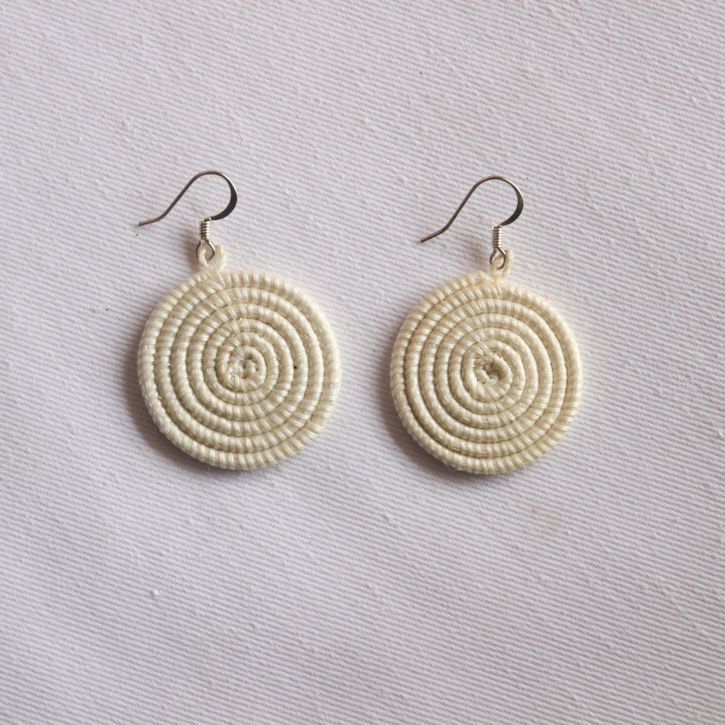 Woven Disc Earrings - Small