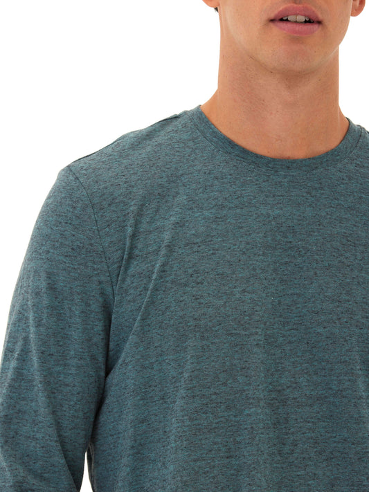Black Fleck Triblend Long Sleeve Crew