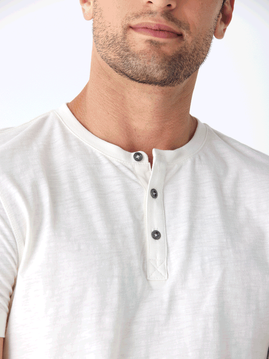 Heath Slub Jersey Short Sleeve Henley