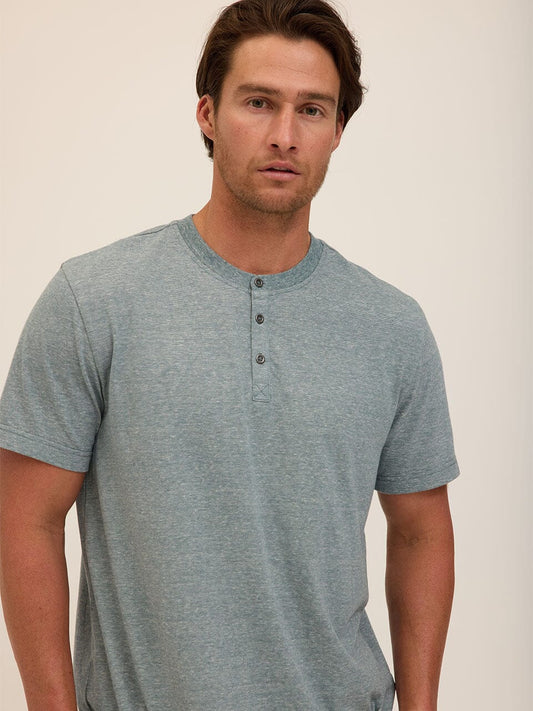Carlos Light Fleck Jersey 3-Button Henley