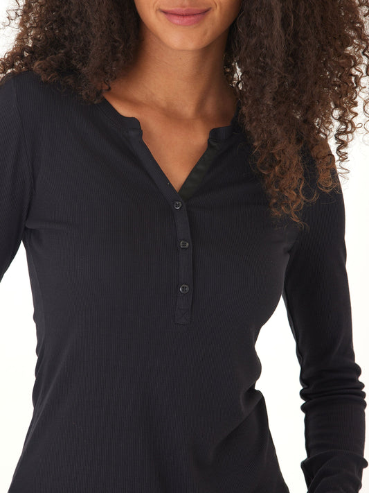 Akia Feather Rib Long Sleeve Henley