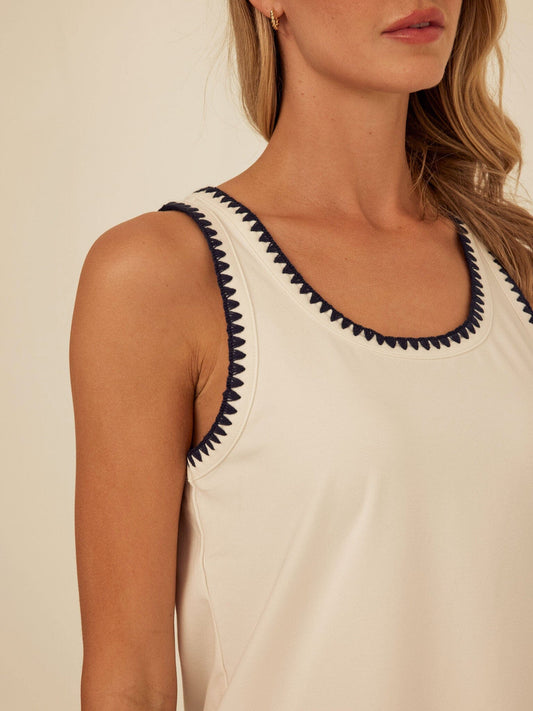 Genevieve Novelty Stitch Eco Jersey Tank