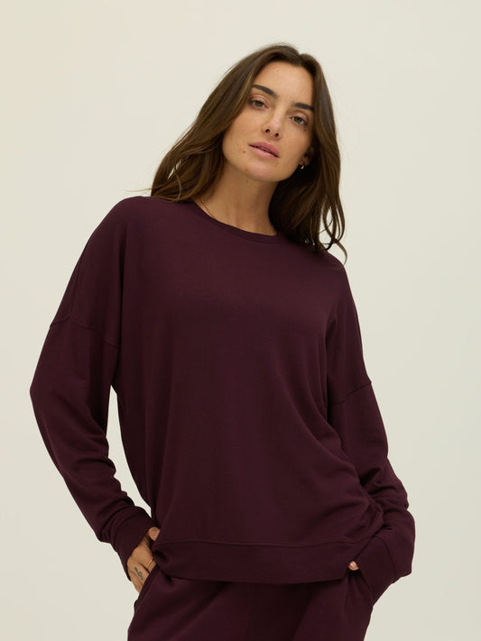 Cathy Boyfriend Feather Fleece Pullover