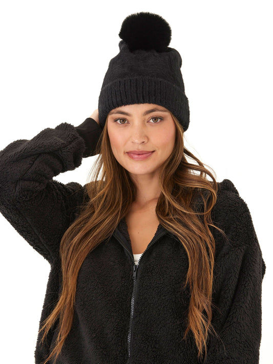 Fuzzy Knit Beanie